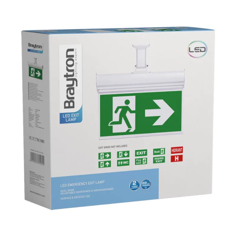 BRY-EXIT-LED-3W-HNG-IP20-WHT-EMERGENCY EXIT "Notbeleuchtung" – Bild 4