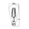 BRY-ADVANCE-6W-E27-ST64-AMB-2200K-LED BULB – Bild 4