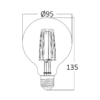 BRY-ADVANCE-6W-E27-G95-AMB-2200K-LED BULB – Bild 4