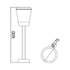 BRY-PARIS-600-1xE27-IP54-BOLLARD LIGHT – Bild 4